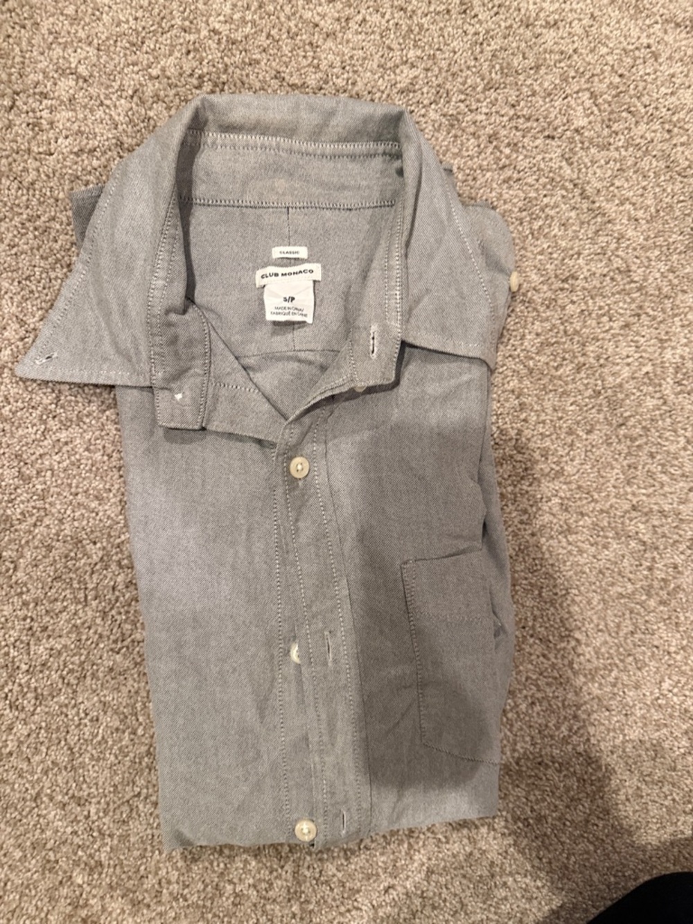 Club Monaco Gray Casual Button-Down Shirt